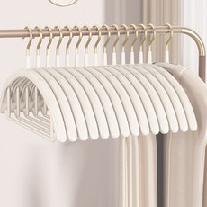 LalaGongbang 飯店式高級矽膠塗層金色掛鉤防肩角衣架, 白色, 20個