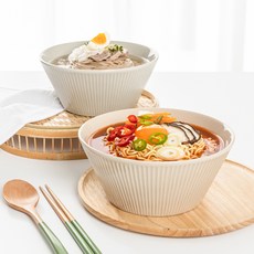 메종오브제 로얄베일 라이닝 면기 2종 세트, 크림그레이 + 쉘베이지, 1세트