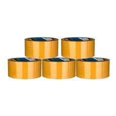 BUKWANG KOREA CHEMICALS 中型包裝用封箱膠帶 50m 62mic, 黃色, 5個