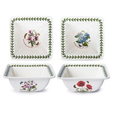 Portmeirion Botanic Garden 方碗 16cm 4入組 (花色隨機出貨), 4個, 隨機出貨