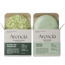 ARENCIA 綠意茶樹洗髮皂 80g+草本潤髮皂 80g, 1組