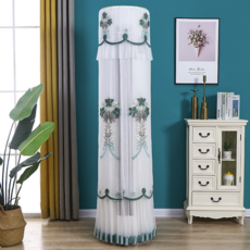 完美貼合立式冷氣機套, 百合花 綠色