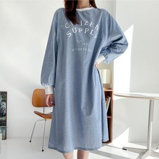 BORIMOM 孕婦文字印花長袖連身裙 ID417