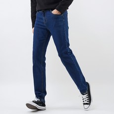 男款大尺碼彈性水洗牛仔褲