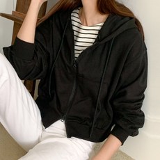 보리맘 크롭 임산부 후드 집업 숏 C051