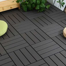 PEONIST 陽台拼接地板 組裝式地板, 棕色, 4個