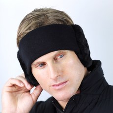 lupeo 冬季防寒針織毛絨耳罩, 1個, 黑色