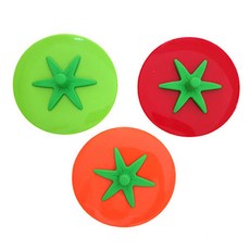 Winneris 矽膠番茄多功能蓋 3件組, 紅色, 綠色, 橘色