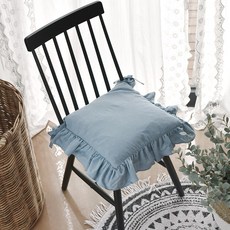 舒適水洗荷葉邊純棉餐椅坐墊 含棉芯