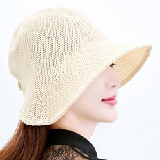 noid-b 女性可調節寬邊草編漁夫帽
