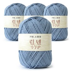 쎄비 린넨 VIP 뜨개실, 37 담청색, 4개