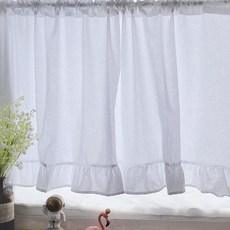 Maket Gamseong 輕柔飄逸半門簾, 白色荷葉邊