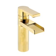 瀑布式單孔水龍頭 金色長栓型, 1個
