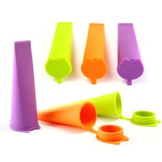 BERinG 矽膠冰棒模具 3款 x 2入, 橘色, 紫色, 綠色, 1套