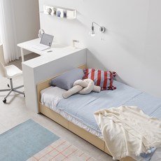 웰퍼니쳐 다담 미드 헤드 3단 수납형 침대 프레임 단품 방문설치, 우드