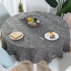 에어 심플 컬러 원형 식탁보, TYPE D, 80cm