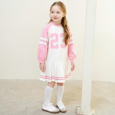 andiapple 女童甜美百褶連身裙