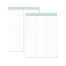 Lallayena A5簡約方格可撕式便條紙, 淡化綠色, 2個