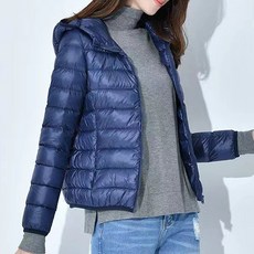 아뗄릭 여성용 룰렛 따뜻한 캐주얼 초경량 후드넥 패딩점퍼 10849