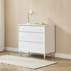 라자가구 헬렌 서랍장 방문설치, 퓨어화이트, 3단