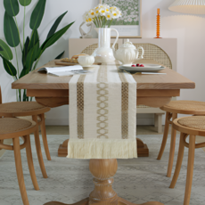 Mamiru 簡約現代亞麻桌旗, 1個, 30 x 275 cm, 8