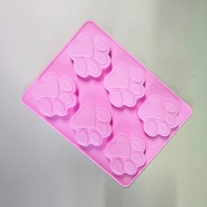 발바닥 6구 실리콘몰드, 핑크