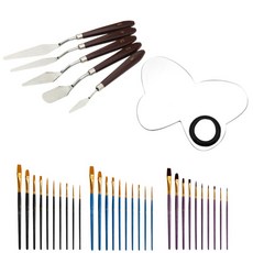 다루미 나비 팔레트 + 유화 나이프 5p+ 붓 30p 세트, 1세트
