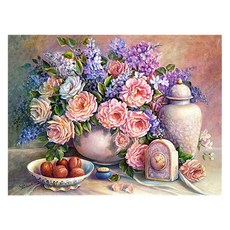 KMELLIE 3D畫框型方形寶石十字繡 DIY 50 x 40 cm, 5月的香氣, 1個