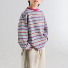 이유몽 아동용 베로우 배색 오버핏 긴팔 티셔츠