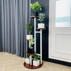 코지테일러 인테리어 화분대 1m B13, 티크 + 화이트, 1개