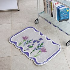 Pick Home 花漾浴室廚房玄關廁所腳踏墊, 紫色, 1個