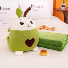 뷰넷 귀여운 과일 동물 쿠션 + 담요 세트