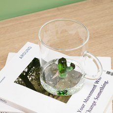 이첸도르프밀라노 데저트 선인장 내열 손잡이 머그컵 450ml, 그린, 1개