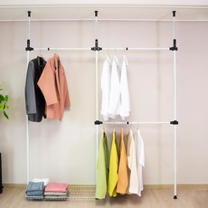 Poeta 一鍵式 301 層架衣架, 白色 + 黑色