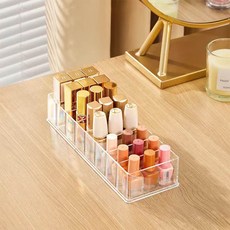 풀커버링 아크릴 8칸 립스틱 섀도우 팩트 정리 수납 데스크 케이블 케이스, 1개, 투명
