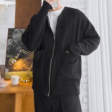 PLAYS 男士開襟拉鍊口袋針織衫