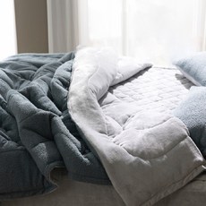 THEPLEO 毛圈絎縫被, 藍綠色