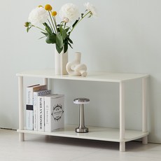 High Line Gallery 寬版圓角方形整理展示櫃, 2層, 象牙白