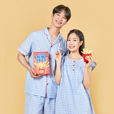 Modern House Butter Shop 涼爽泡泡紗格紋睡衣上下組