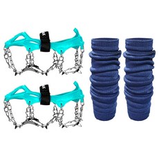 X-peak Tundra 13P冰爪+硬殼+腳套 腿套組, 薄荷色(冰爪)、海軍藍(baltoshi)