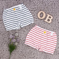 Organic Boom 女童橫條紋四角內褲 2入