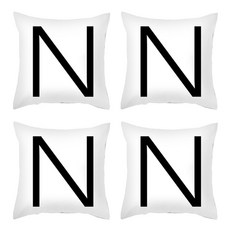 純粹極簡風英文字母大寫抱枕套 4入