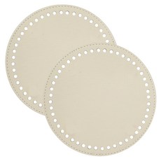 brandyarn 背包底部圓形鈕扣皮革布, 香草白, 2個