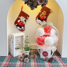 LOVELY FARM LED聖誕魔術氣球 + 壓克力樹套組, 13 新年快樂 + 2紅色混合