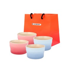 르크루제 스태커블 라메킨 식기 4p, 로즈쿼츠, 코스탈, 식기 로즈쿼츠 2p + 코스탈 2p, 1세트