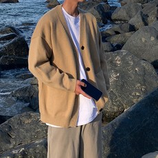 DM 男士V領寬鬆版開襟衫