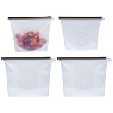 inbloom 矽膠密封袋 冰箱收納容器 1000ml + 1500ml 套組 白色, 混合, 2套