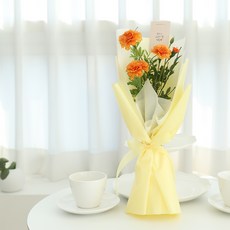 ASPASIA 人造花 必將到來的幸福花語 萬壽菊花束 + 提袋, 黃色, 1個