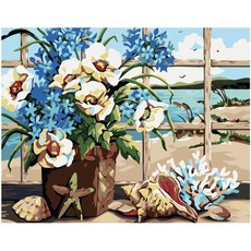 The Whale DIY油畫 名畫繪製 50 x 40 cm 花香, 海洋花朵