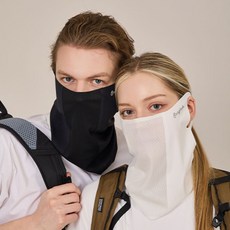 SUN GLADE UV無縫運動口罩 2件組, 1套, 白色, 黑色